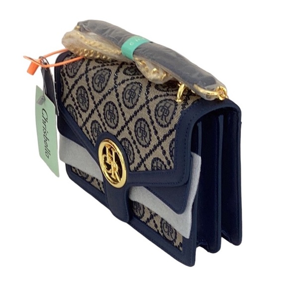 CHRIS BELLA NEW IN PACKAGE CROSSBODY SATCHEL BAG PURSE LEATHER EMBELLISHMENTS - Picture 5 of 8